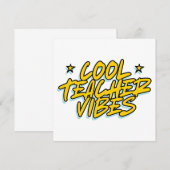 COOL LEHRER VIBES LEHRER TAGESGESCHENK EINLADUNG (Vorne/Hinten)