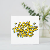 COOL LEHRER VIBES LEHRER TAGESGESCHENK EINLADUNG (Stehend Vorderseite)