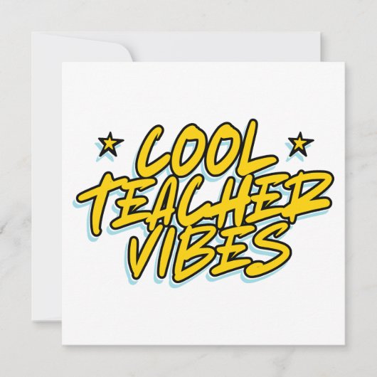 COOL LEHRER VIBES LEHRER TAGESGESCHENK EINLADUNG (Vorderseite)