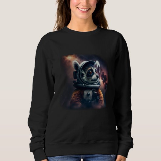 Cool Lemur Astronaut In Deep Space Sweatshirt (Vorderseite)