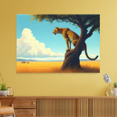 Cool Leopard Leinwanddruck (Insitu (Wohnzimmer))