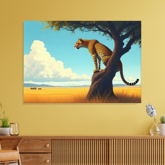 Cool Leopard Leinwanddruck (Insitu (Wohnzimmer))