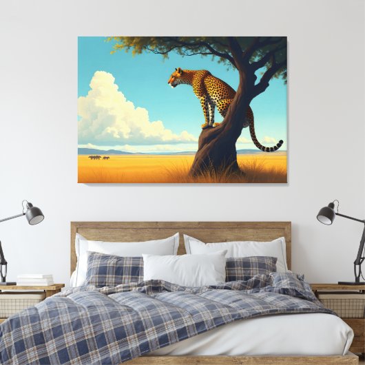 Cool Leopard Leinwanddruck (Insitu (Schlafzimmer))