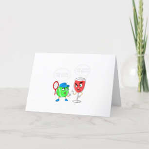cool Liebe sie mich mit Tennisball und Wein lustig Feiertagskarte