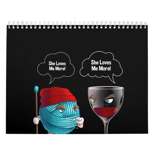 Cool Lieben sie mich Crochet und Wein Funny Needle Kalender (Titelbild)