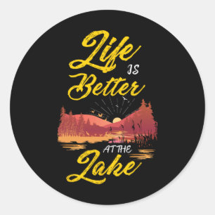 Cool Life ist besser am See Frauen  Runder Aufkleber