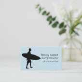 Cool Light Blue Surf Instructor Visitenkarte (Stehend Vorderseite)