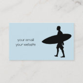 Cool Light Blue Surf Instructor Visitenkarte (Rückseite)