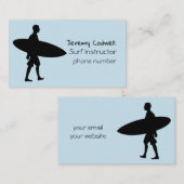 Cool Light Blue Surf Instructor Visitenkarte (Vorne/Hinten)