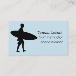 Cool Light Blue Surf Instructor Visitenkarte