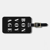 Cool Light Gray Black Bold Bon Voyage Gepäckanhänger (Vorderseite horizontal)