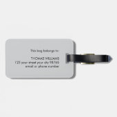 Cool Light Gray Black Bold Bon Voyage Gepäckanhänger (Rückseite horizontal)