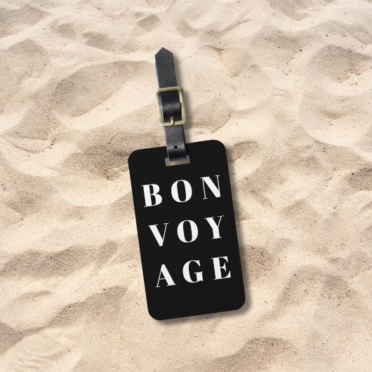 Cool Light Gray Black Bold Bon Voyage Gepäckanhänger