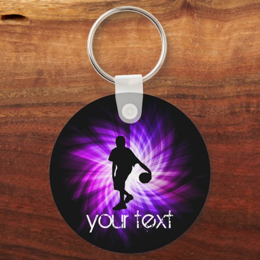 Cool Lila Basketball Schlüsselanhänger (Vorderseite)