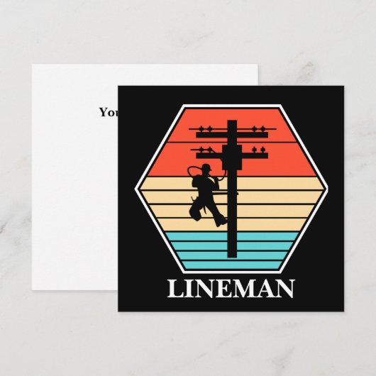 Cool Lineman Vintag Sunset Einladung (Vorne/Hinten)