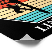 Cool Lineman Vintag Sunset Poster (Ecke)