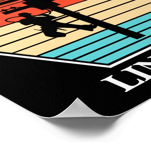 Cool Lineman Vintag Sunset Poster (Ecke)