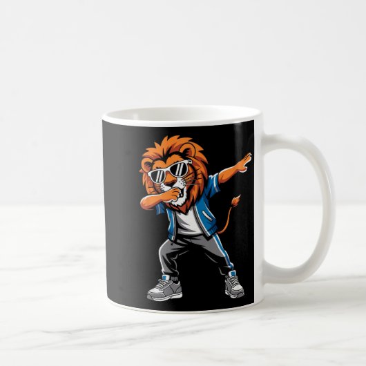 Cool Lion Dabbing Gift For Men Women Boys Girls Ki Kaffeetasse (Rechts)