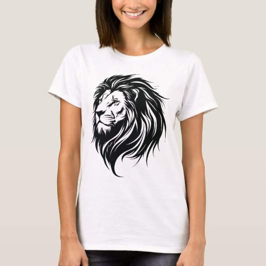 Cool Lion Drawing T-Shirt – Artistic & Bold Graphi (Vorderseite)