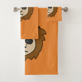 Cool Lion Orange Kids Badhandtuch Set