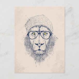 Cool lion postkarte