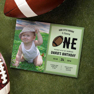 Cool Little Rookie Football Foto 1. Geburtstag Einladung