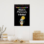 Cool Llama and Smiling Kawaii Sun Birthday Poster (Küche)