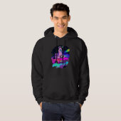 Cool Llama Driving Sports Car In Space Alpaca Lla Hoodie (Vorne ganz)