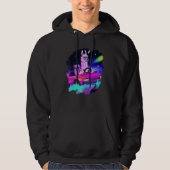 Cool Llama Driving Sports Car In Space Alpaca  Lla Hoodie (Vorderseite)