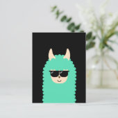 Cool Llama Emoji Postkarte (Stehend Vorderseite)