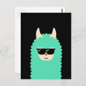 Cool Llama Emoji Postkarte (Vorne/Hinten)
