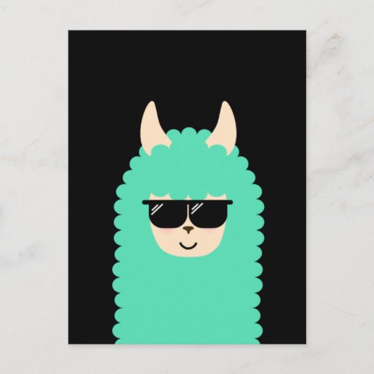 Cool Llama Emoji Postkarte (Vorderseite)