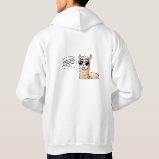 Cool Llama in Aktion!" Hoodie (Rückseite)