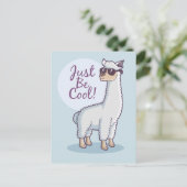 Cool Llama Postkarte (Stehend Vorderseite)