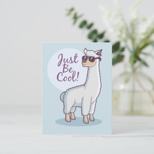 Cool Llama Postkarte (Stehend Vorderseite)