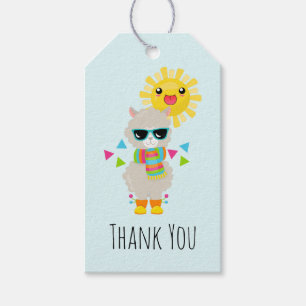 Cool Llama und lächelnd Kawaii Sun Vielen Dank Geschenkanhänger