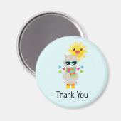Cool Llama und lächelnd Kawaii Sun Vielen Dank Magnet (Vorderseite/Rückseite)