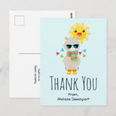 Cool Llama und lächelnd Kawaii Sun Vielen Dank Postkarte (Vorne/Hinten)