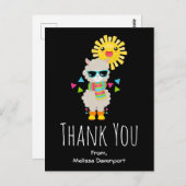 Cool Llama und lächelnd Kawaii Sun Vielen Dank Postkarte (Vorne/Hinten)