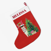 Cool Llama | Weihnachtsbaum mit Geschenken Großer Weihnachtsstrumpf (Rückseite (Hängend))