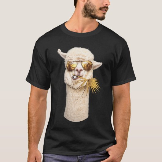 Cool Llama with Sunglasses T-Shirt (Vorderseite)