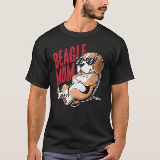 Cool Looking Beagle Mom with Sunglasses Dog Lover T-Shirt (Vorderseite)