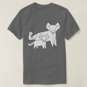 Cool Looking Mother Baby Fo Cute Origami White Foe T-Shirt (Design vorne)