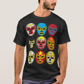 Cool Lucha Libre Wrestlers Masken T-Shirt