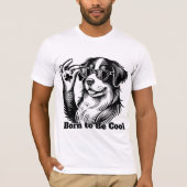 Cool Lucky Dog Funny Sunglasses Dog with Shamrock T-Shirt (Vorderseite)