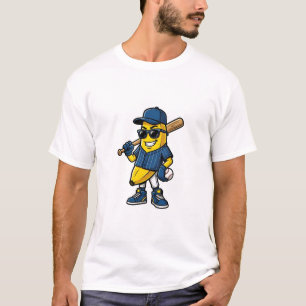 : Cool Lustiger Baseball-Banane Spieler Sport-Mask T-Shirt