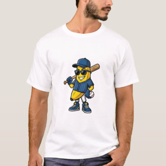 : Cool Lustiger Baseball-Banane Spieler Sport-Mask T-Shirt