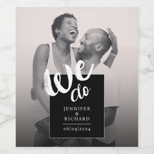 Cool machen wir Schwarz-weißes, modernes Script-Ho Weinetikett (Einzelnes Label)