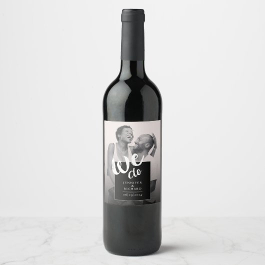 Cool machen wir Schwarz-weißes, modernes Script-Ho Weinetikett (Vorderseite)