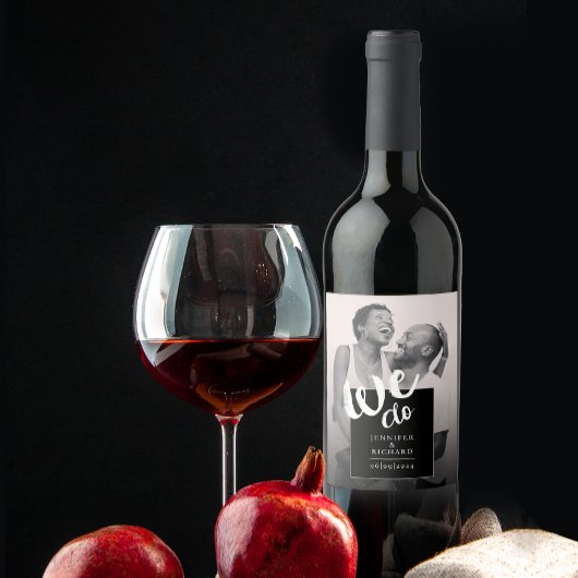 Cool machen wir Schwarz-weißes, modernes Script-Ho Weinetikett